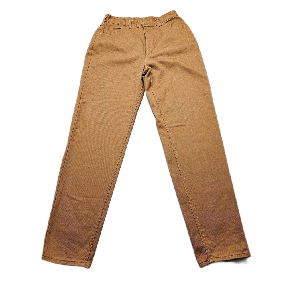 Vintage L.L. Bean Pants Womens 12 Brown‎ Canvas High Waist Straight Leg Outdoor